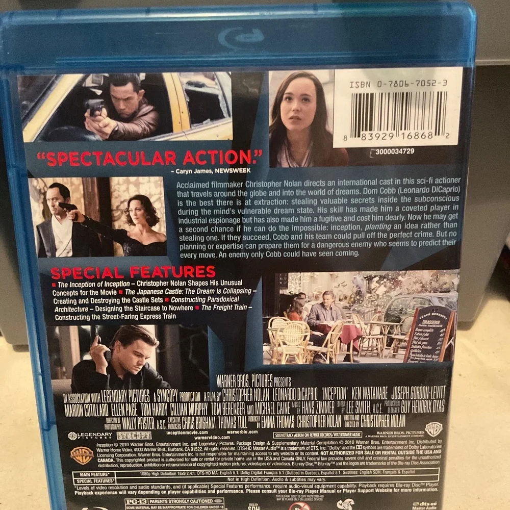 Blu Ray Disc - Inception.  V54